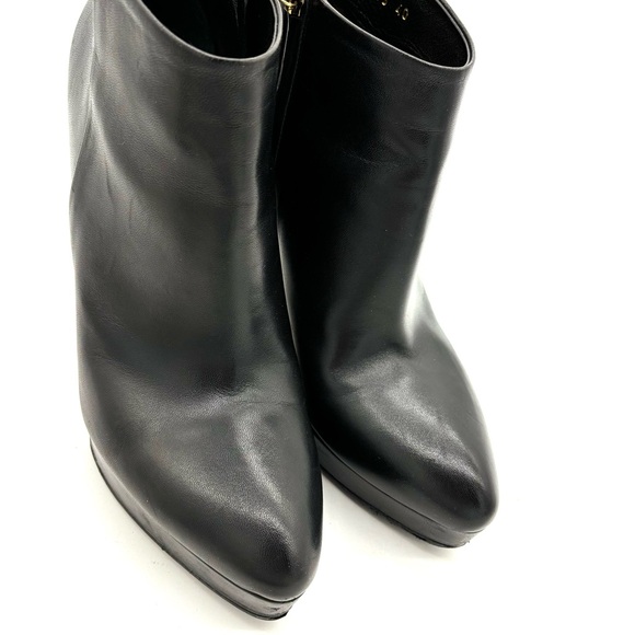 Gucci Black Leather Platform Ankle Boots Booties 252113 - Picture 13 of 13